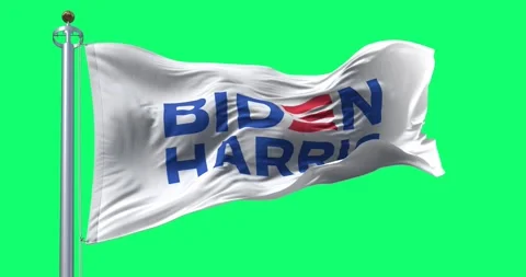 Biden Harris flag waving isolated on a g... | Stock Video | Pond5