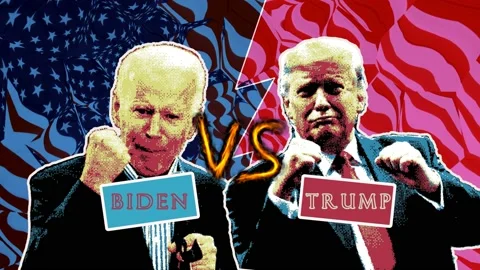 Biden vs Trump, united states presidential election 2020, american vote Stock Footage