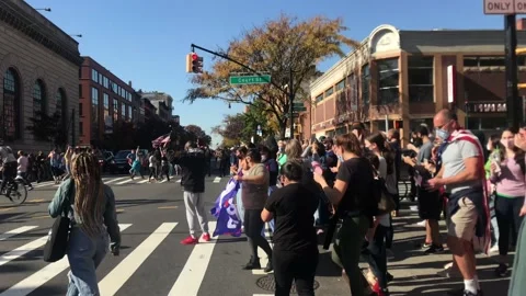 Biden Wins - Celebration in the streets of Brooklyn  - New York City Stock Footage