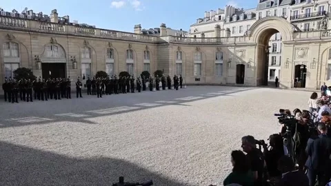 The Bidens are received by Macron at the Elysee Palace, París, FR - 08 Jun 2024 Stock Footage 277118811