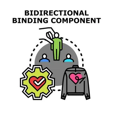 Bidirectional binding connecting people and components Stock Illustration