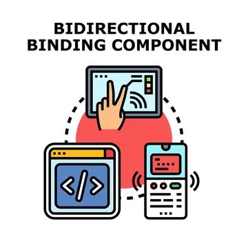 Bidirectional data binding component across devices Stock Illustration