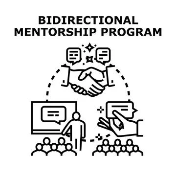 Bidirectional mentorship program for mutual learning and development Stock Illustration