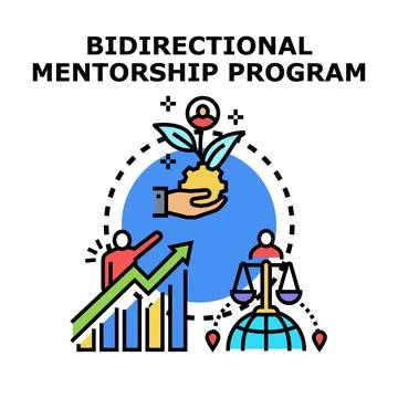 Bidirectional mentorship program offering growth and development Illustration