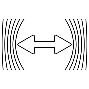 Bidirectional resize arrows icon showing dual directional adjustment control Stock Illustration