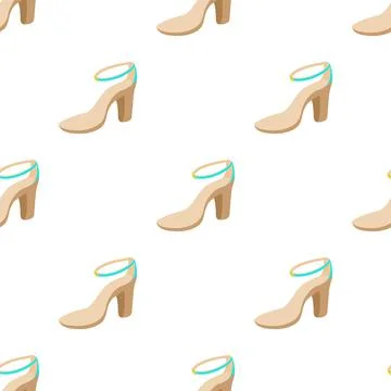 Biege high heel shoe pattern seamless vector Illustrazione stock
