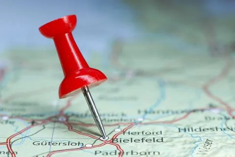 Bielefeld, Germany pin on map Stock Photos