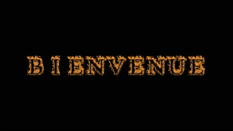 Bienvenue fire text effect black background Stock Footage 136566033