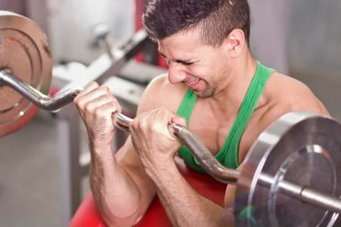 Bieps exercise Stock Photos