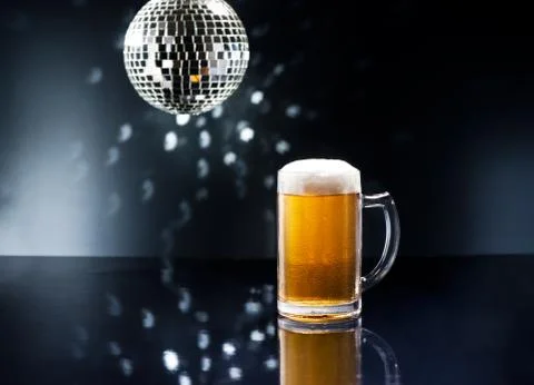 Bier on disco bar Stock Photos