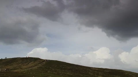 Bieszczady Mountains. Clouds moving fast on the sky. Full HD time lapse. Video stock 58602737
