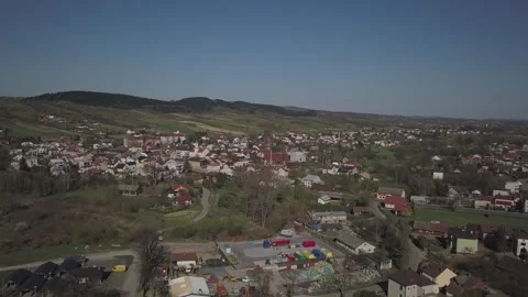 Biezdziedza, Poland - 9 9 2018: Photograph of the old part of a small town .. Stock Footage 298225853