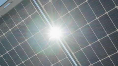 Bifacial solar panels technology in action at industrial power plant Stock Footage 334389183