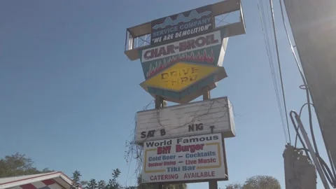 Biff Burger Old Restaurant St. Petersburg Florida Shut down Fenced In Stock Footage 231730350