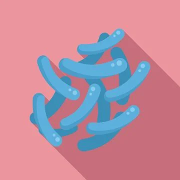 Bifidobacterium icon flat . Probiotic bacteria Illustrazione stock