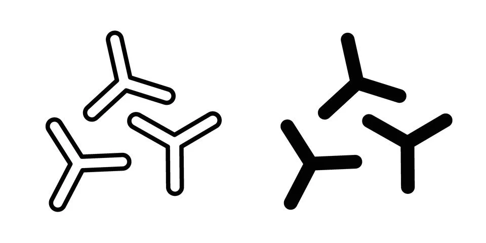 Bifidobacterium probiotics icon vector concepts, line and silhouette style Stock Illustration