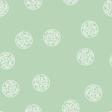 Bifidobacterium probiotics line seamless pattern Stock Illustration