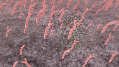 Bifidobacterium resistance Microscopic demonstration Stock Footage 121202655