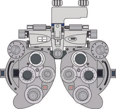 Bifocal optometry measurement device Illustrazione stock