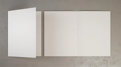 Bifold brochure mockup 3d rendering Stock Illustration