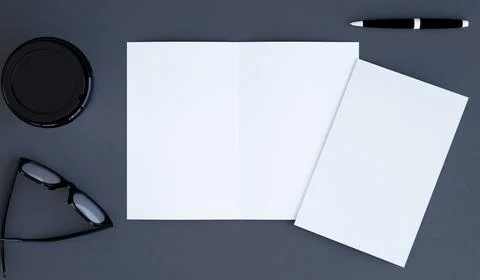 Bifold brochure mockup Stock Illustration