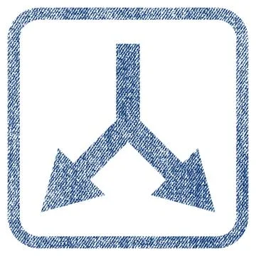 Bifurcation Arrow Down Fabric Textured Icon Illustrazione stock