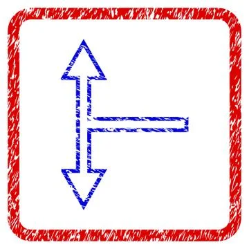 Bifurcation Arrow Up Down Grunge Framed Icon 스톡 일러스트
