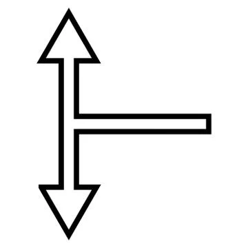 Bifurcation Arrow Up Down Outline Vector Icon Illustrazione stock