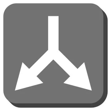 Bifurcation Arrow Down Rounded Square Vector Icon Illustrazione stock