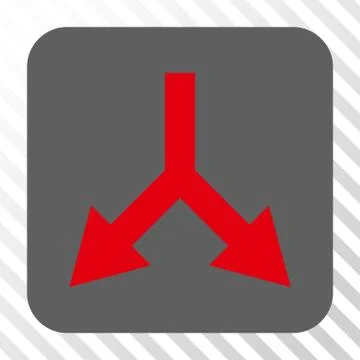Bifurcation Arrow Down Rounded Square Button 스톡 일러스트