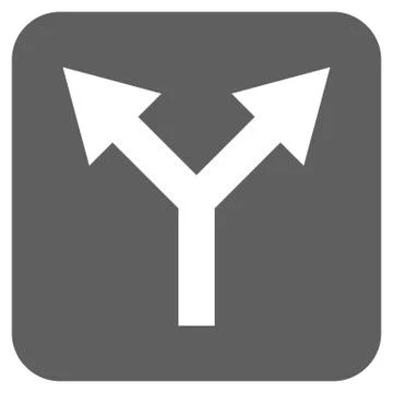 Bifurcation Arrow Up Flat Squared Vector Icon 스톡 일러스트
