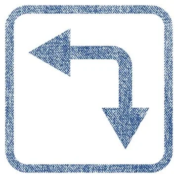 Bifurcation Arrow Left Down Fabric Textured Icon 스톡 일러스트