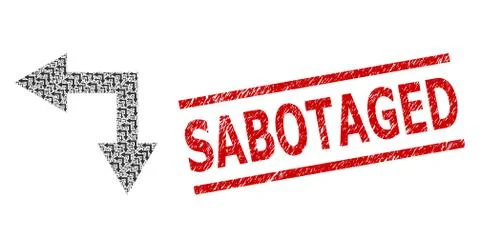 Bifurcation Arrow Left Down Recursive Mosaic of Bifurcation Arrow Left Down Illustrazione stock