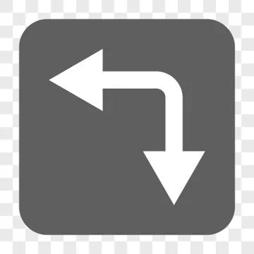 Bifurcation Arrow Left Down Rounded Square Button イラスト素材
