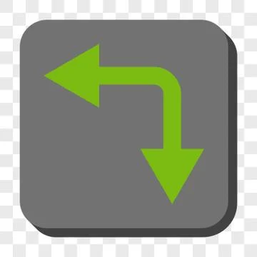 Bifurcation Arrow Left Down Rounded Square Button イラスト素材