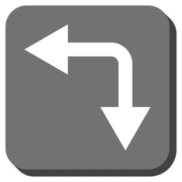 Bifurcation Arrow Left Down Rounded Square Glyph Icon 스톡 일러스트