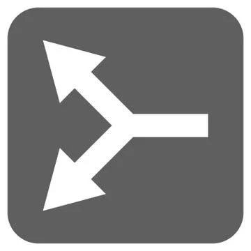 Bifurcation Arrow Left Flat Squared Vector Icon イラスト素材
