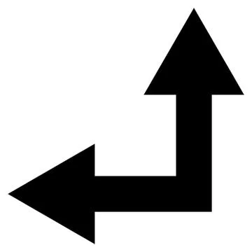 Bifurcation Arrow Left Up Flat Vector Icon 스톡 일러스트
