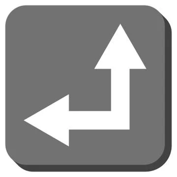 Bifurcation Arrow Left Up Rounded Square Vector Icon Illustrazione stock