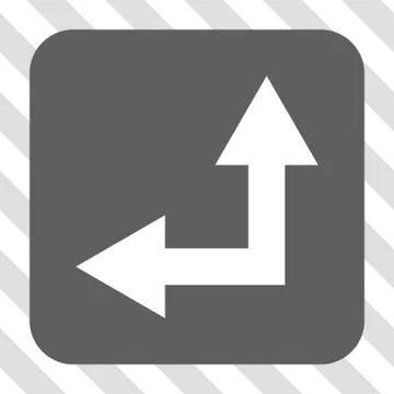 Bifurcation Arrow Left Up Rounded Square Button 스톡 일러스트