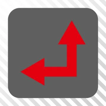 Bifurcation Arrow Left Up Rounded Square Button Illustrazione stock