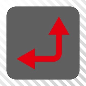 Bifurcation Arrow Left Up Rounded Square Button イラスト素材