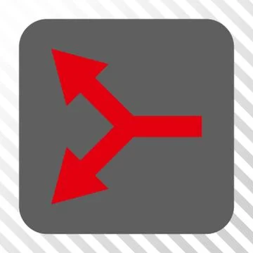 Bifurcation Arrow Left Rounded Square Button Illustrazione stock