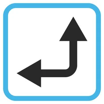 Bifurcation Arrow Left Up Vector Icon In a Frame 스톡 일러스트