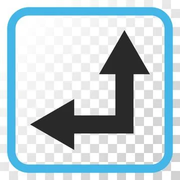 Bifurcation Arrow Left Up Vector Icon In a Frame イラスト素材