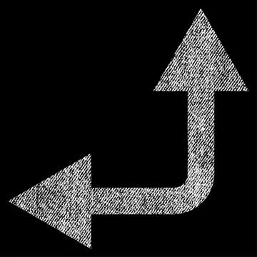 Bifurcation Arrow Left Up Vector Textured Icon For Overlay Watermark Stamps Stock Illustration