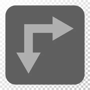 Bifurcation Arrow Right Down Rounded Square Button イラスト素材
