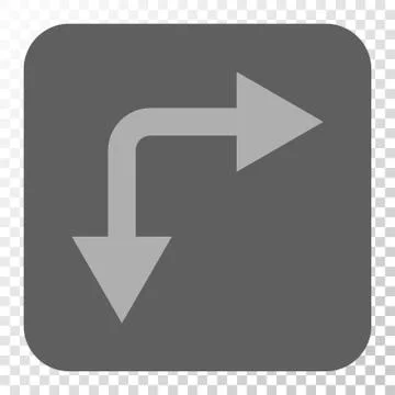 Bifurcation Arrow Right Down Rounded Square Button イラスト素材