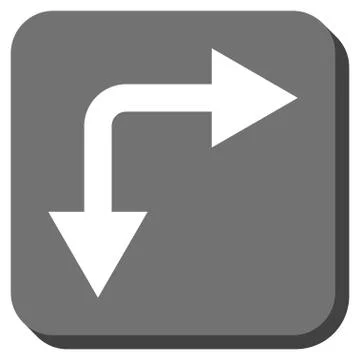 Bifurcation Arrow Right Down Rounded Square Glyph Icon イラスト素材
