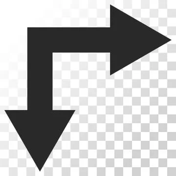 Bifurcation Arrow Right Down Vector Icon イラスト素材